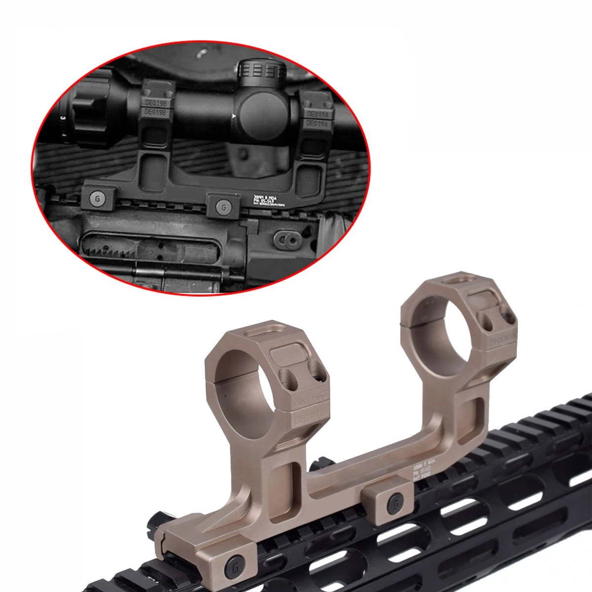 

Tactical GE 1.93 Mount Cantilever AR15 Rifle Scope Mount QD 20mm Picatinny Rail 30mm Rings Hunting Mount