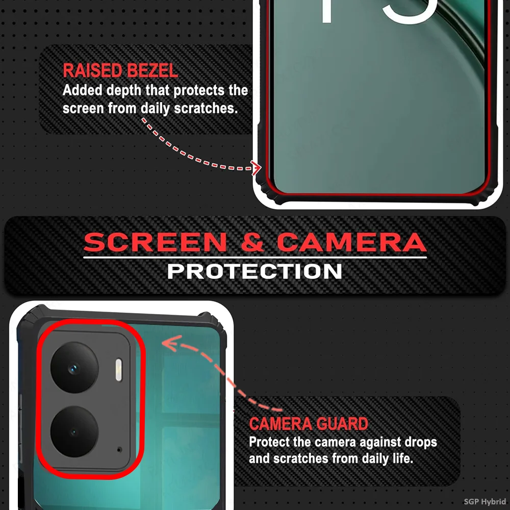 Acrylic Clear Back Cover with Ring Stand Holder - Shockproof Case