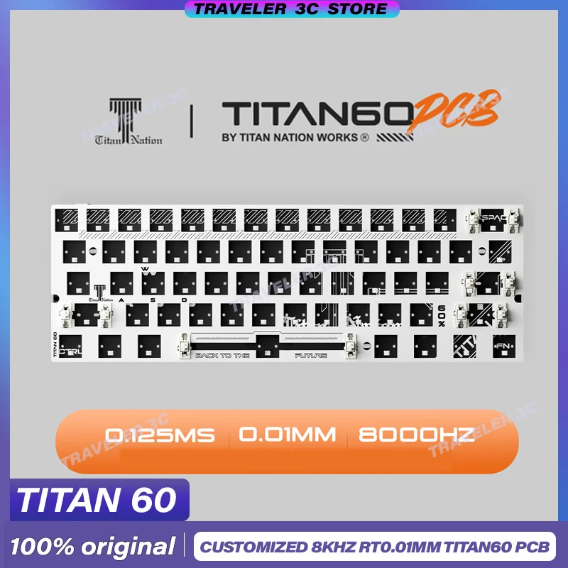 맞춤형 PCB 키트 마그네틱 스위치, Titan Nation Titan60, GH60 0.01mm, RT DKS SOCD MT TGL, 8K, 0.125ms 대기 시간, 동적 RGB 조명 선물