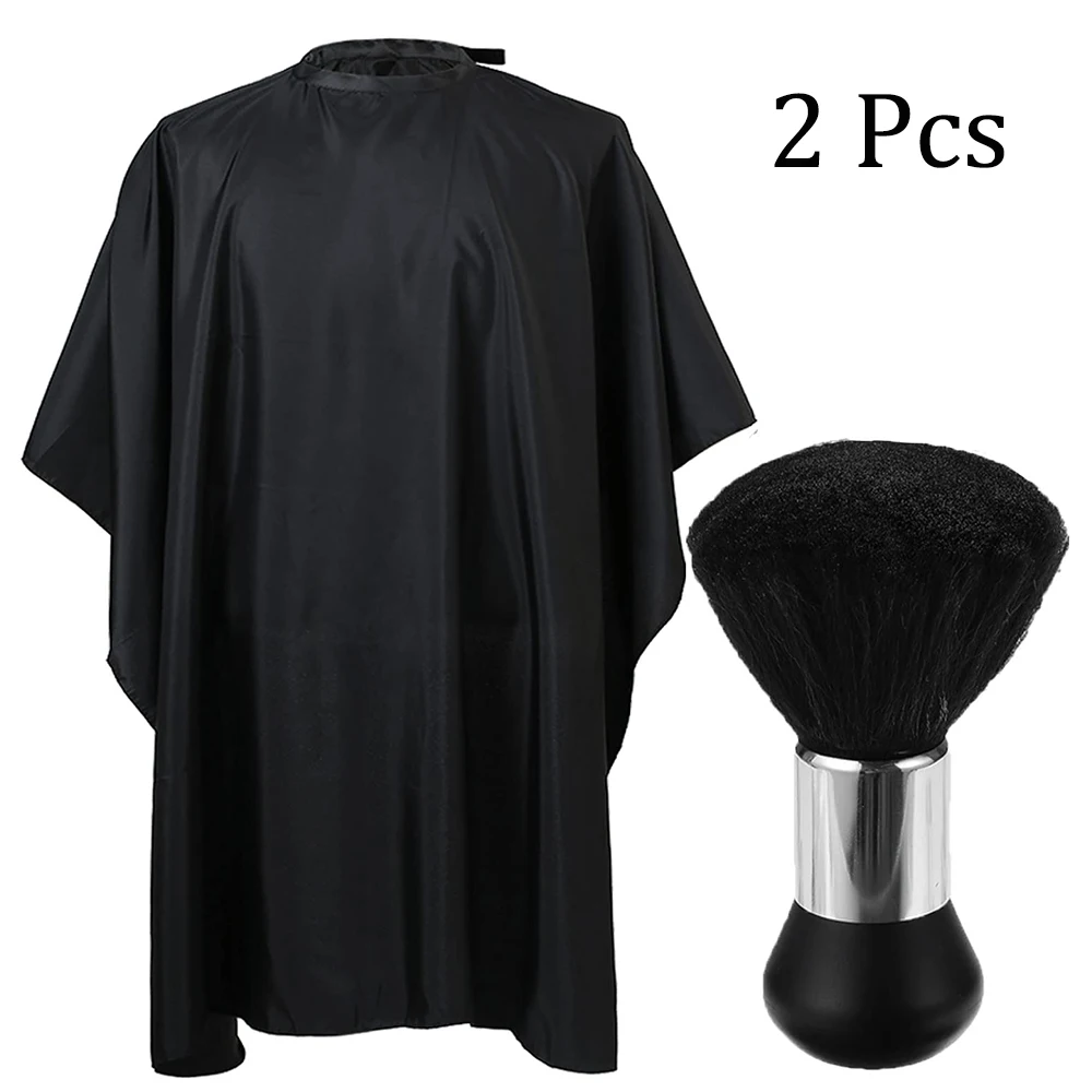 2Pcs Hairdressing Apron Styling Hair Brush Neck Dusting Brush Haircut Wrap Hair Shawl Hairdressing Cape Hair Sweeping Brush multifunctional newest wireless neck massager kneading cervical spine massage shawl trapezius muscle rechargeable protable gift