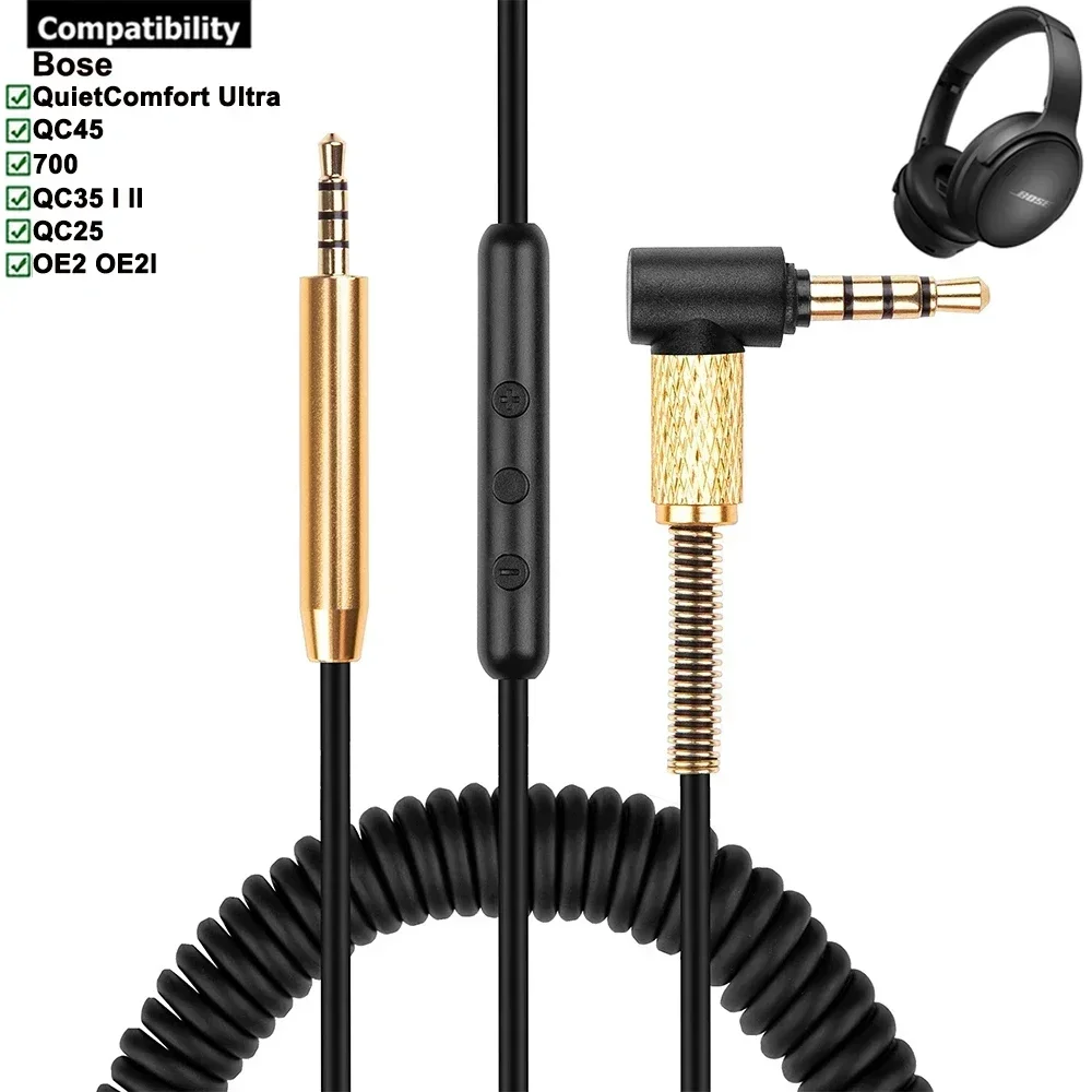 OFC 용수철 교체 케이블 익스텐션 코드, Bose QC45 QC35 QC25 NC700 QuietComfort Ultra 45 35 25 700 OE2 OE2I 헤드폰용