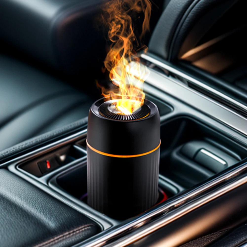 100ml Car Flame Humidifier Diffuser Type C Charging Car Flame Light Humidifier Air Freshener for Auto Interior Decoration