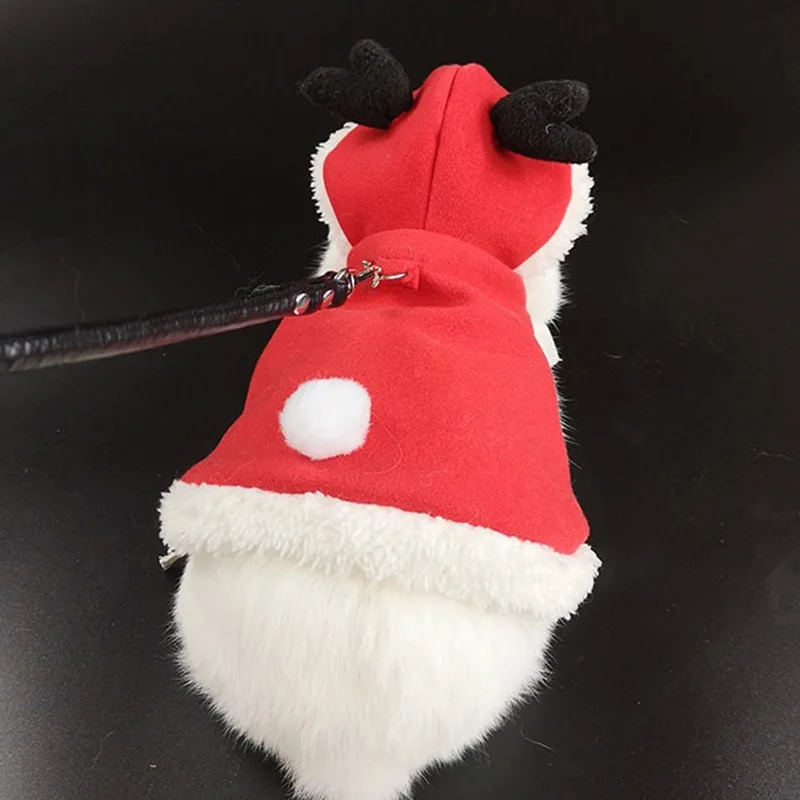 Christmas Small Animal Costume Coat Winter Warm Pet Rabbit Clothes Harness Leash Set For Ferret Bunny Hamster Small Pet Costume