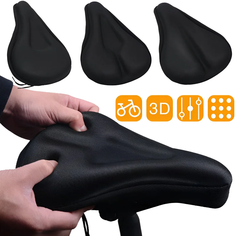 Bicycle Saddle Covers 3D Silicone Gel Pad Soft Thick Cycling Seat Cushion Thickened Mountain Bike Saddle Seat Bicycle Parts high quality bike seat bicycle saddle bicycle parts cycling seat mat comfortable cushion soft seat cover for bike new