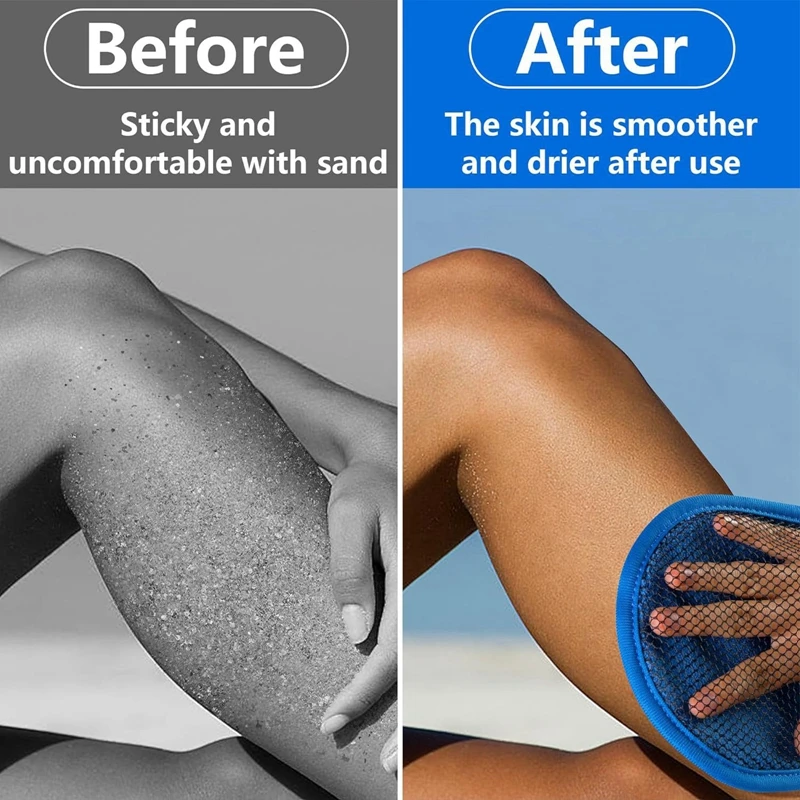 Sand Remover for Beach, Sand Off Beach Mitt, Removal Mitt, Beach Cleaner Wipe Off Mitt Camping Volleyball Surfing