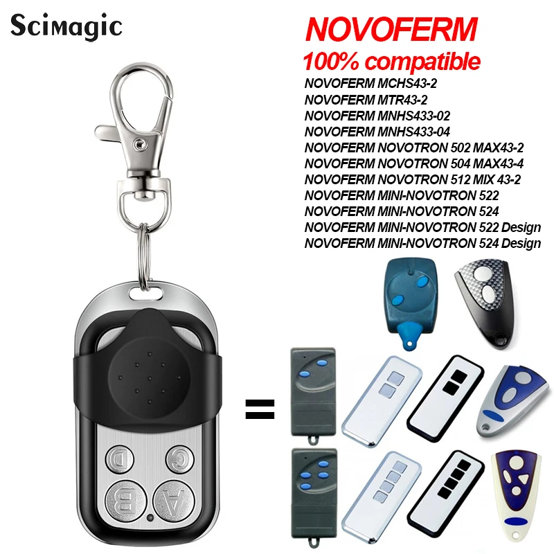 NOVOFERN-Controle Remoto Da Porta Da Garagem, NOVOTRON 502, MAX43-2, 433,92 MHz, Código De Rolamento 504, MAX43-4, MCHS43-2, MINI-NOVOTRON 522 Design