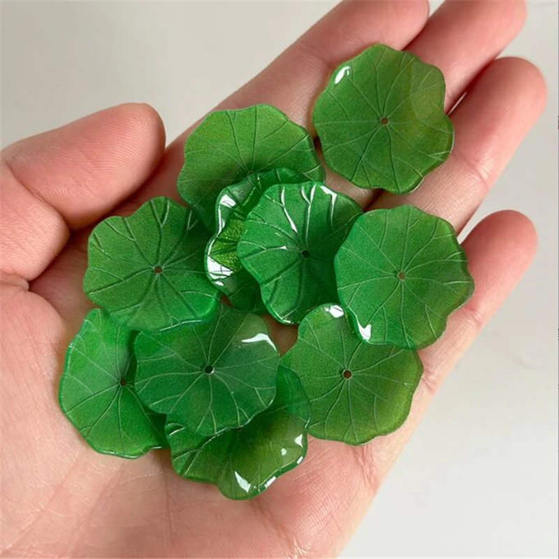 

10pcs/lot new acetic acid 3D lotus leaf torus flower beads resin petal charm connectors for diy hair jewelry making accessories