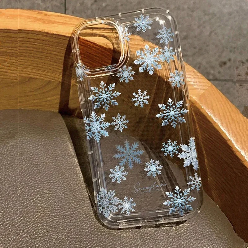 Winter Snowflake Protective Phone Case with Air Cushion Protection