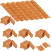 200 Pcs Roof Tiles Model Building Set Red Miniature Tiles for DIY Landscape Kitchen Garden Decoration 2