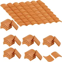 200 Pcs Roof Tiles Model Building Set Red Miniature Tiles for DIY Landscape Kitchen Garden Decoration 2