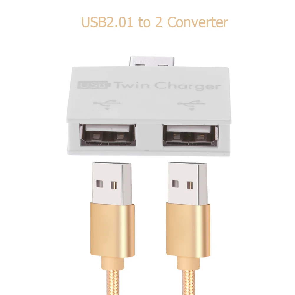 Dual Port USB Charging Splitter Hub Adapter