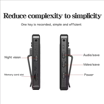 Mini Telecamera HD 1080P Portatile, Registratore Video Digitale, Videocamera di Sorveglianza con Visione Notturna, Bodycam Polizia a Infrarossi