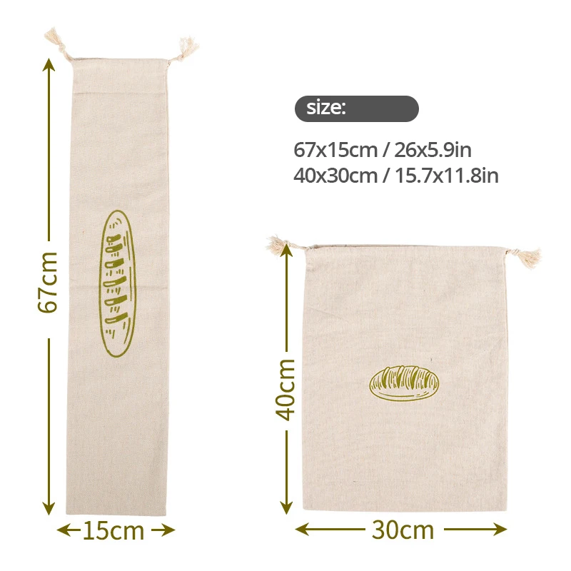 Linen Bread Bag Reusable Bags For Bread Drawstring Bags Homemade Artisan Storage Bag Baguette Food Storage Containers bread storage bag storage bag