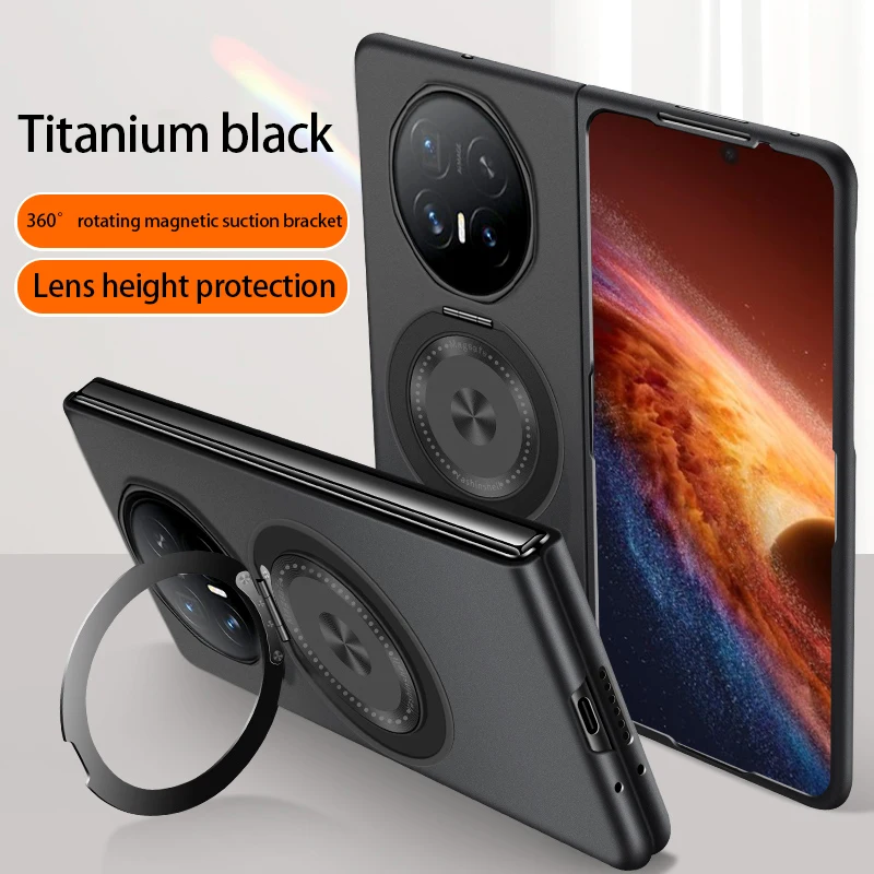 Premium Metallic 360° Swivel Stand Frosted Protective Case with Skin-Friendly Bumper