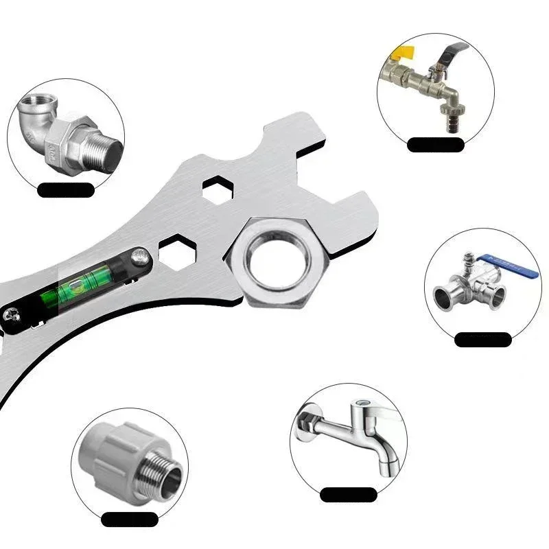 Special Wrench Tools Shower Faucet Installation Bathroom Multifunctional Level Wrench Ruler Distance Measuring Tool