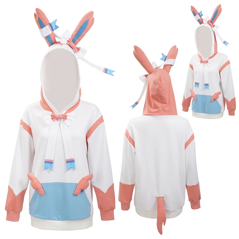 DAZCOS Women Anime Cosplay Sweatshirt Hoodie With Ears and Tail