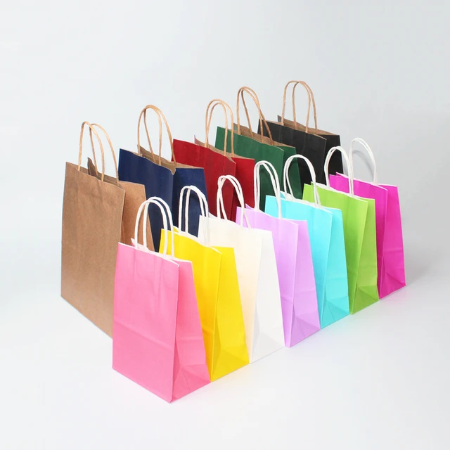 10/20pcs Brown Kraft Paper Bags with Handles Bulk Small Paper Gift Bags for  Small Business Shopping Bags Xmas Party Favor Bags - AliExpress