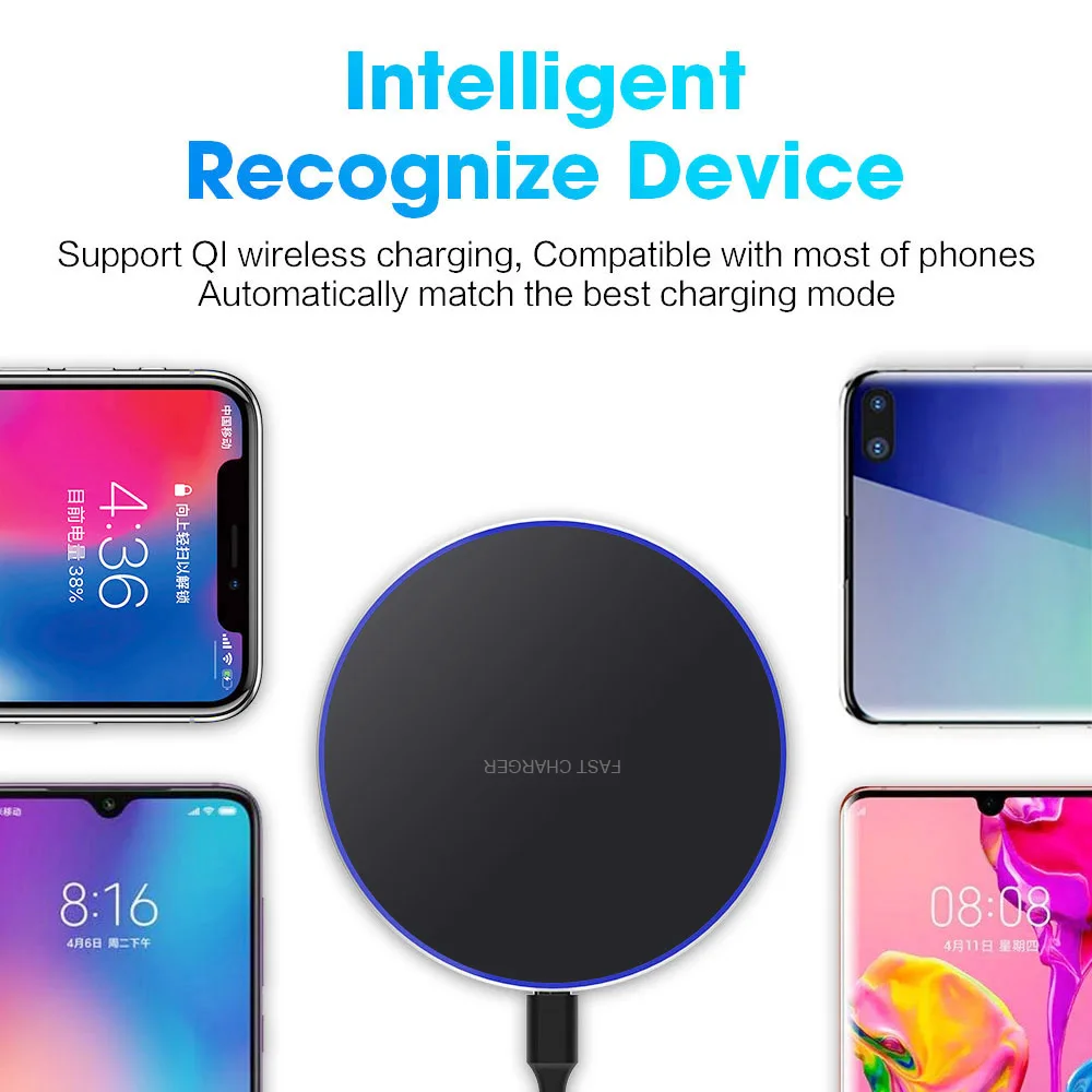 100W Fast Wireless Charger Mobile Phone Chargers Pad Stand For iPhone 15 14 13 12 Pro Max 8 Samsung Xiaomi Charging Dock Station 5