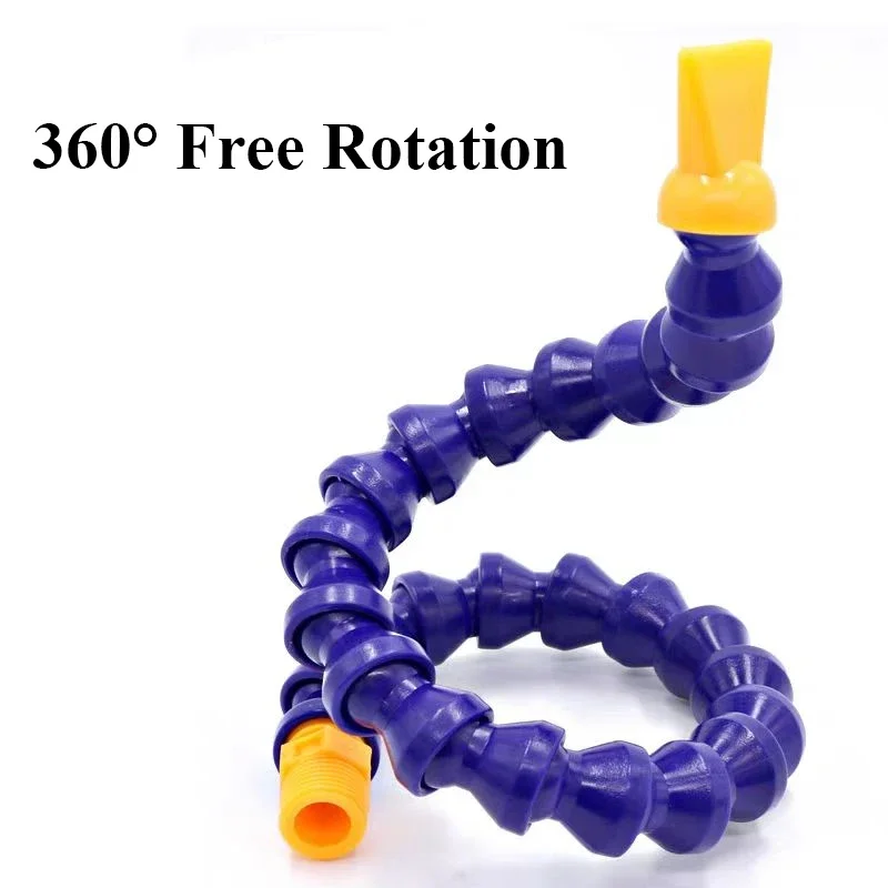 G1/4 3/8 1/2'' Male Thread Cooling Pipe 300~700mm Plastic Flexible Water Oil Coolant Tube Hose With Nozzle for CNC Milling Lathe