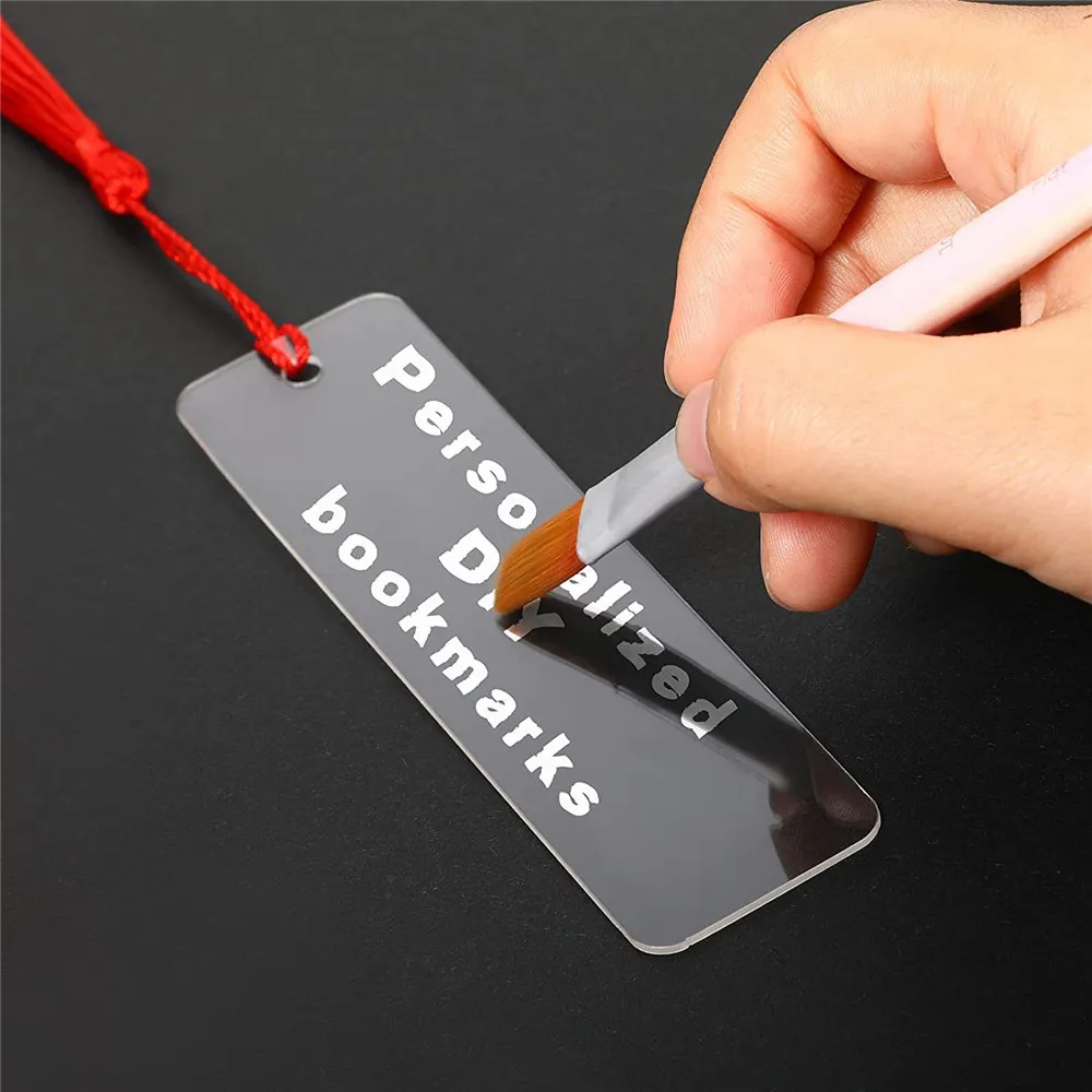 Bookmarks Stationery Supplies Acrylic Bookmark 15pcs Blank Bookmark Acrylic Blank Bookmarks with Tassels Diy Unfinished Bookmarkers Colorful Crafts Decors Ornaments Tags Gift