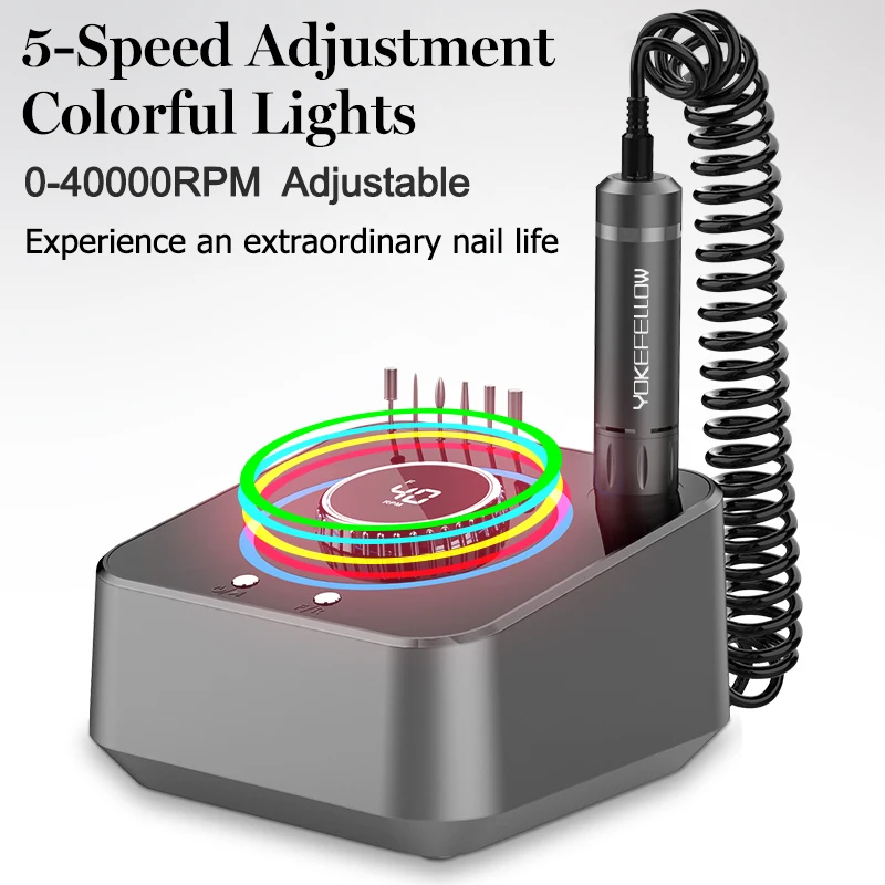 40000RPM Nail Drill Machine Electric Manicure Drill Set With Memory Funtion Nail File Professional Nail Drill Milling Cutters 3