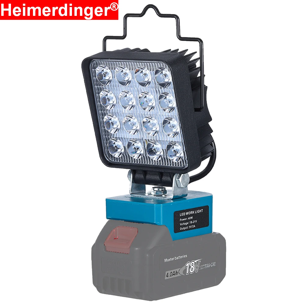 Portable Lantern 18V tool battery powered LED Lantern flashlight electric torch,with 5V USB Port,Body Only,No Battery,Compatible 18xx battery.