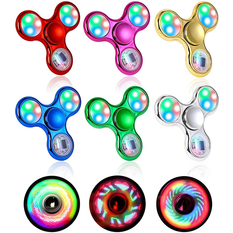 Luminous LED Light Fidget Spinner Hand Top Glow In Dark EDC Finger Stress Relief Toys