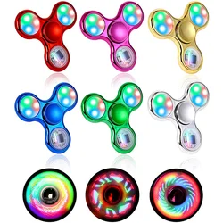 Portable Creative LED Fidget Spinner Hand Top Spinners Glow in Dark Light EDC Figet Spiner Finger Stress Relief Toys For Kids