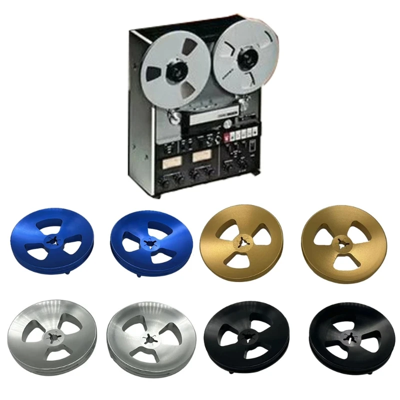 

1 Pair Nab Hub Adapter, 1/4 Inch Aluminum Alloy Metal Base, Reel to Reel Tape Recorders Opener P9JB