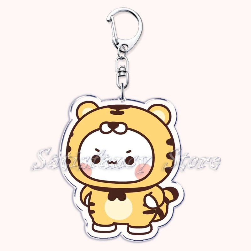 Bubu Dudu Cartoon Weiß und Grau Paar Bären Schlüsselanhänger Ring für Zubehör Tasche Anhänger Schlüsselanhänger Schmuck Fans Liebhaber Geschenke – Detail 8