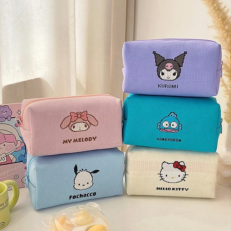 

Kawaii Sanrio Anime HelloKitty New Cosmetic Bag Kuromi Cinnamoroll Travel Large Capacity Cute Girl Cartoon Student Birthday Gift