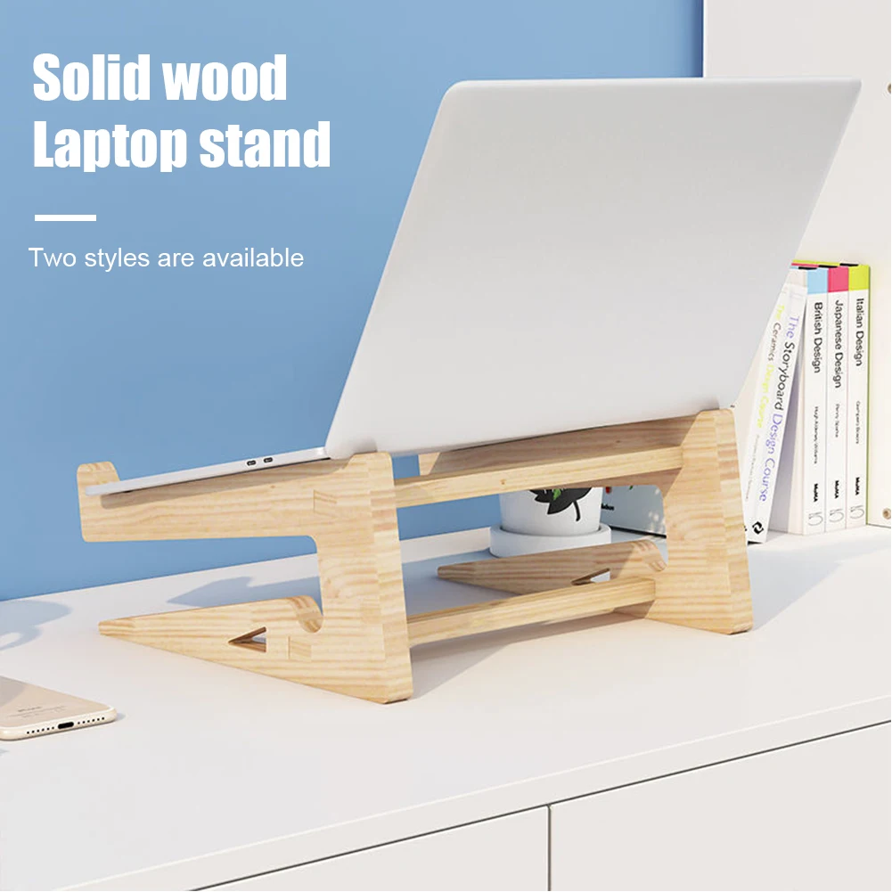 Universal Wood Laptop Stand Cooling Bracket for 15 17 inch Notebook