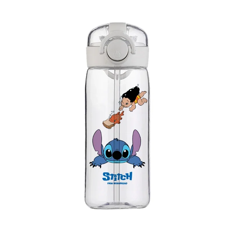 Kids Water Bottle 400ML Disney Stitch Cup Clear Plastic School Water Bottle Outdoor Sport Leak Proof Cute Water Bottle for Kids