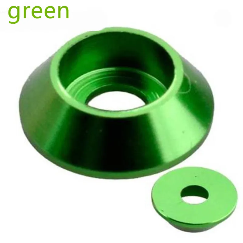 10-50 Stück Konische Aluminium-Unterlegscheiben M2 M2.5 M3 M4 M5 M6 M8 Bunte Aluminiumlegierung Kopfdichtungsunterlegscheiben für RC-Teile – Detail 5