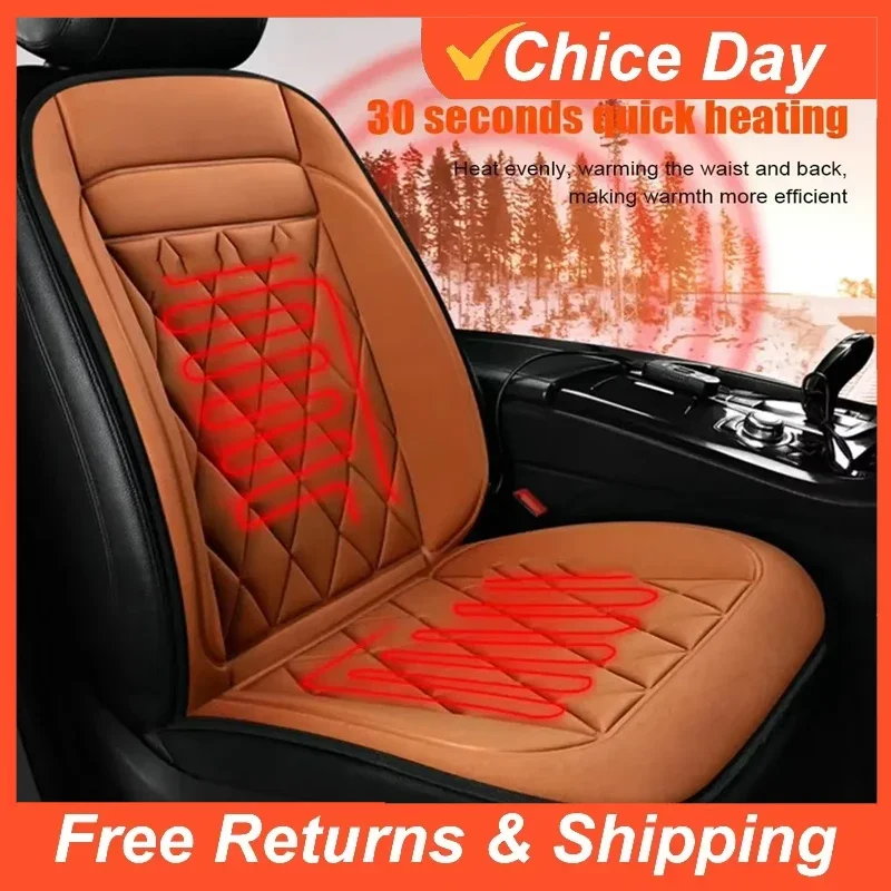 2PCS Winter Heated Car Seat Cover Heating Warmer Car Seat Cushion Auto Universal Car Seat Protector Cover Pad Car Accessories