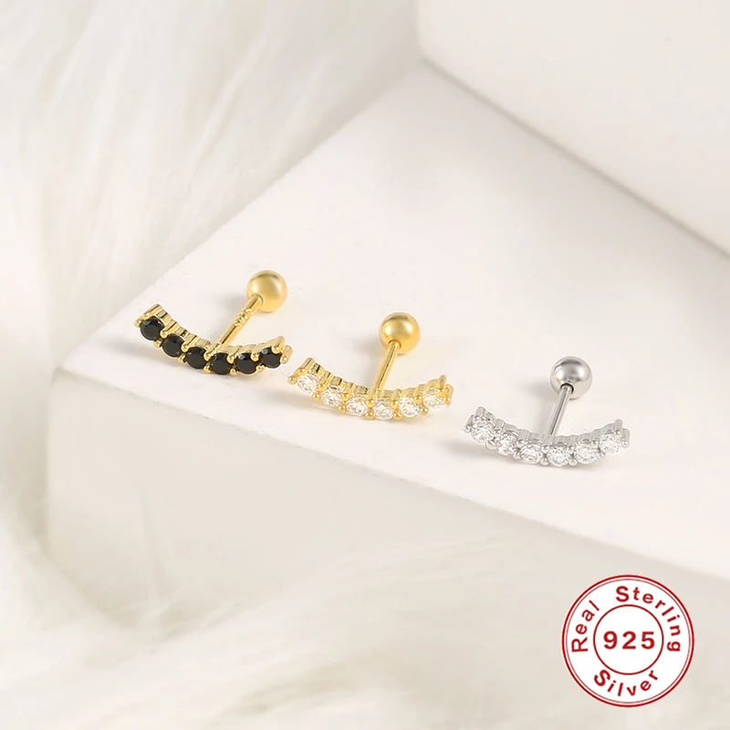 LENNIK-pendientes de plata de ley 925 para mujer, Piercing Tragus, con hélice, a la moda, joyería corporal, 1 unidad