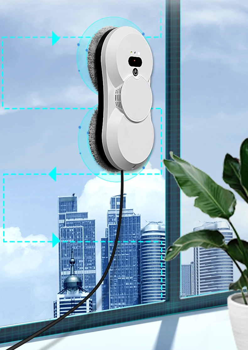 PuRuiKai Atomizing Ultra Thin Robot Vacuum Cleaner Window Cleaning Robot Window Cleaner Electric Glass Remote Control for Home 6