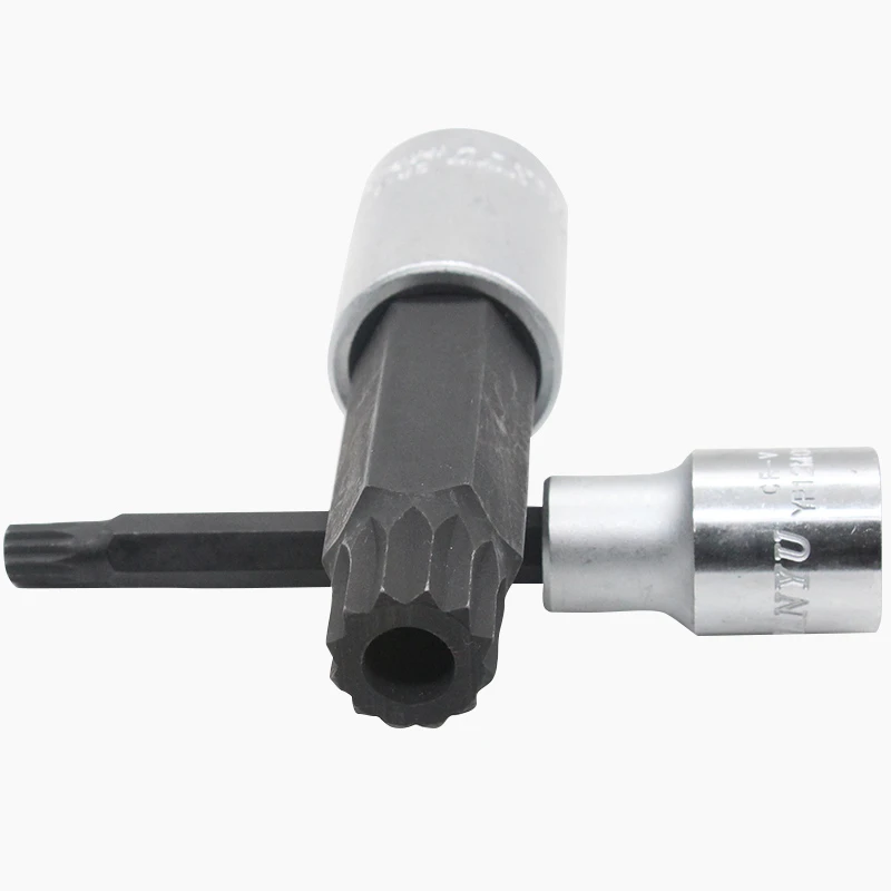 1pcs 100mm 1/2" Drive S2 Alloy Torx Screwdriver Bit 12 Point Spline