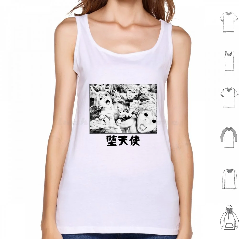 Майка Datenshi, безрукавка, Аниме Манга, искусственные комиксы, ангел, темный ужас, Хардкор, страшный жуткий кричащий канцзи