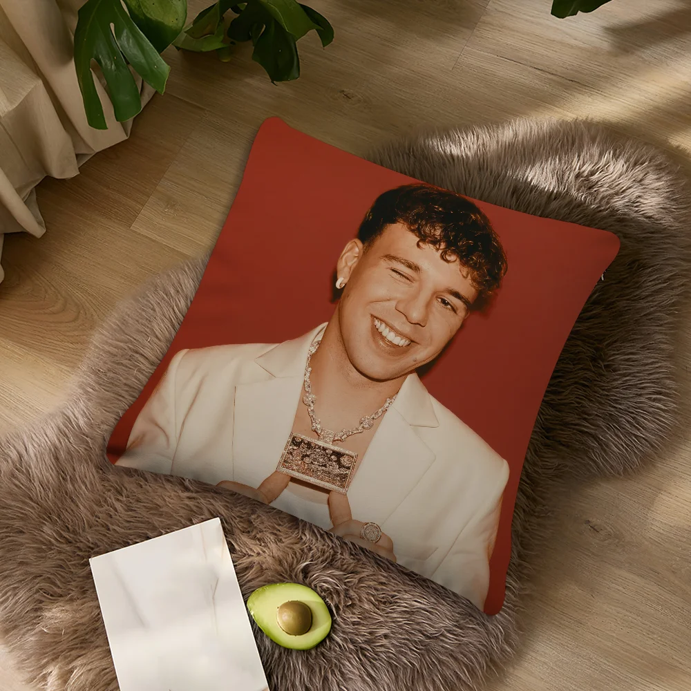 Rapper Q-Quevedo Kissenbezug für Wohnzimmer, Akzentkissen für Sofa, Rückenstütze, quadratischer Lounge-Kissenbezug für entspannendes Nickerchen. – Detail 5