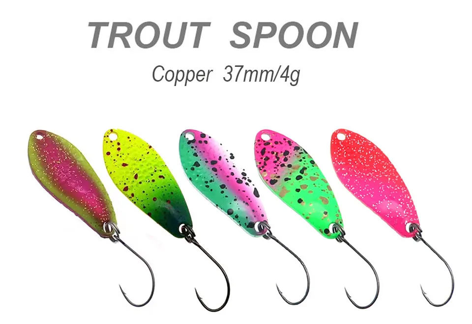 Description Picture 2 of itemTrout Fishing SPoon 4g 37mm Colorful Spoon Bait Copper Metal jig Fishing Lure Bait Lures Spinner For Trout Chub Perch Salmon