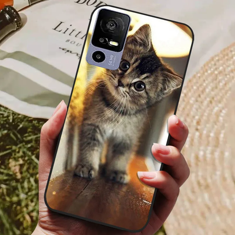 Silicone Back Cover Phone Case with Soft Bumper - Black