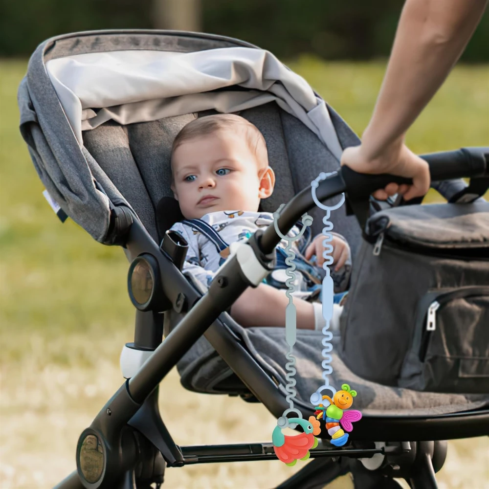 3Pcs/Set Toy Strap for Baby, Silicone Pacifier Clip, Adjustable Retractable Pacifier Cup Strap for Stroller and Car Seat