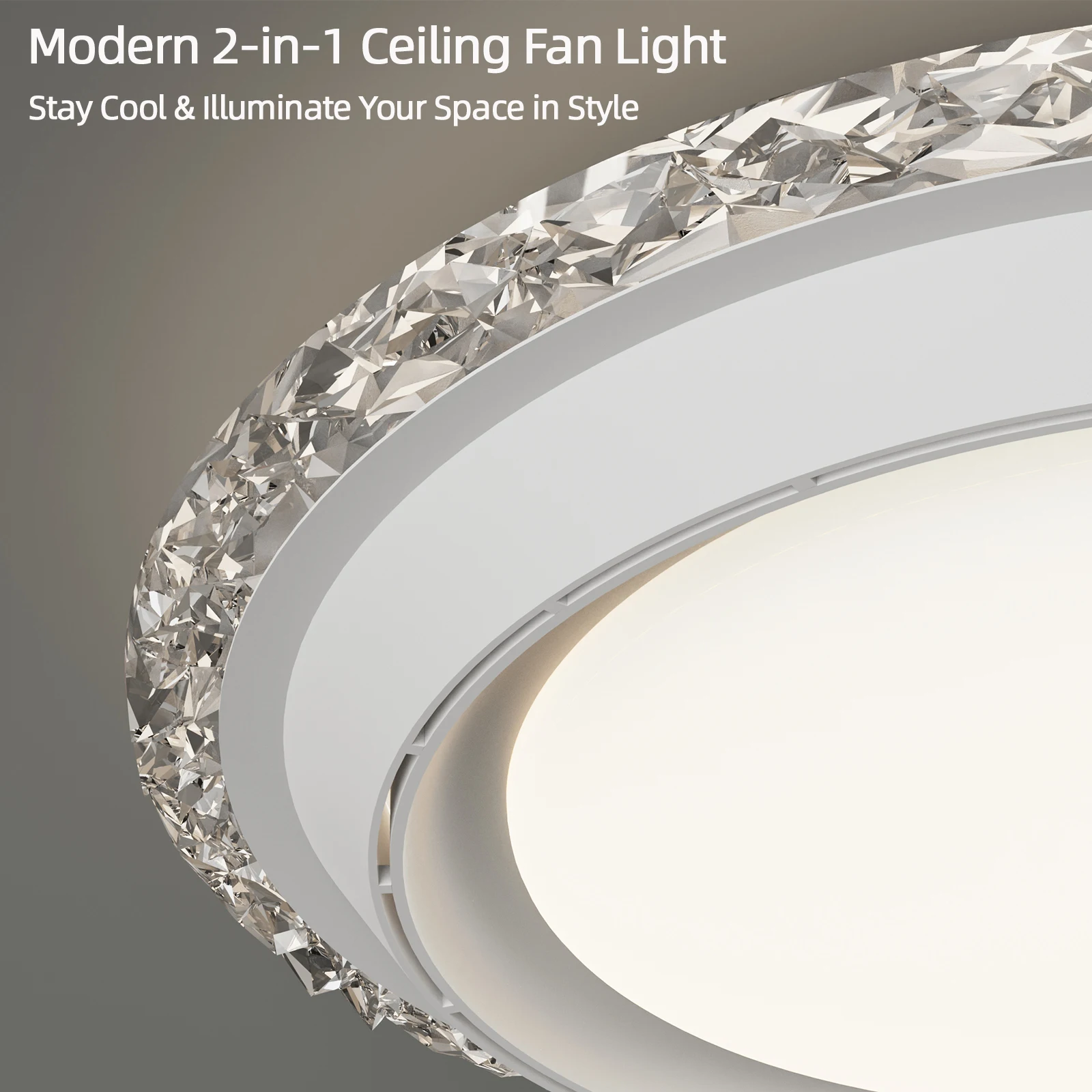 Silent Leafless Ceiling Fan Light 6-speed Dimmable Living Room Smart Remote Control Restaurant Fan