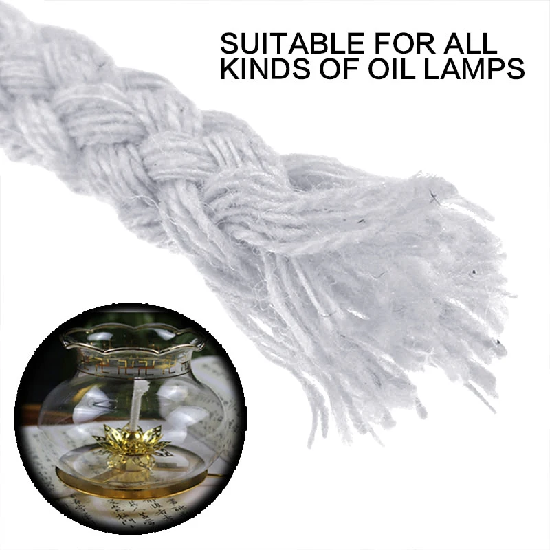 3M Long Burner Alcohol Wick Rope Cotton Wick Round Cotton Kerosene Glass Oil Lamp Wicks Accessories for Experiment Teaching