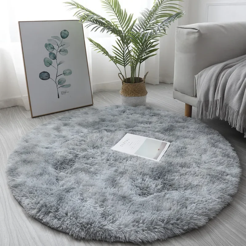 Super Soft Plush Round Rug Mat Fluffy White Carpets For Living Room Home Decor Bedroom Kid Room Decoration Salon Thick Pile Rug