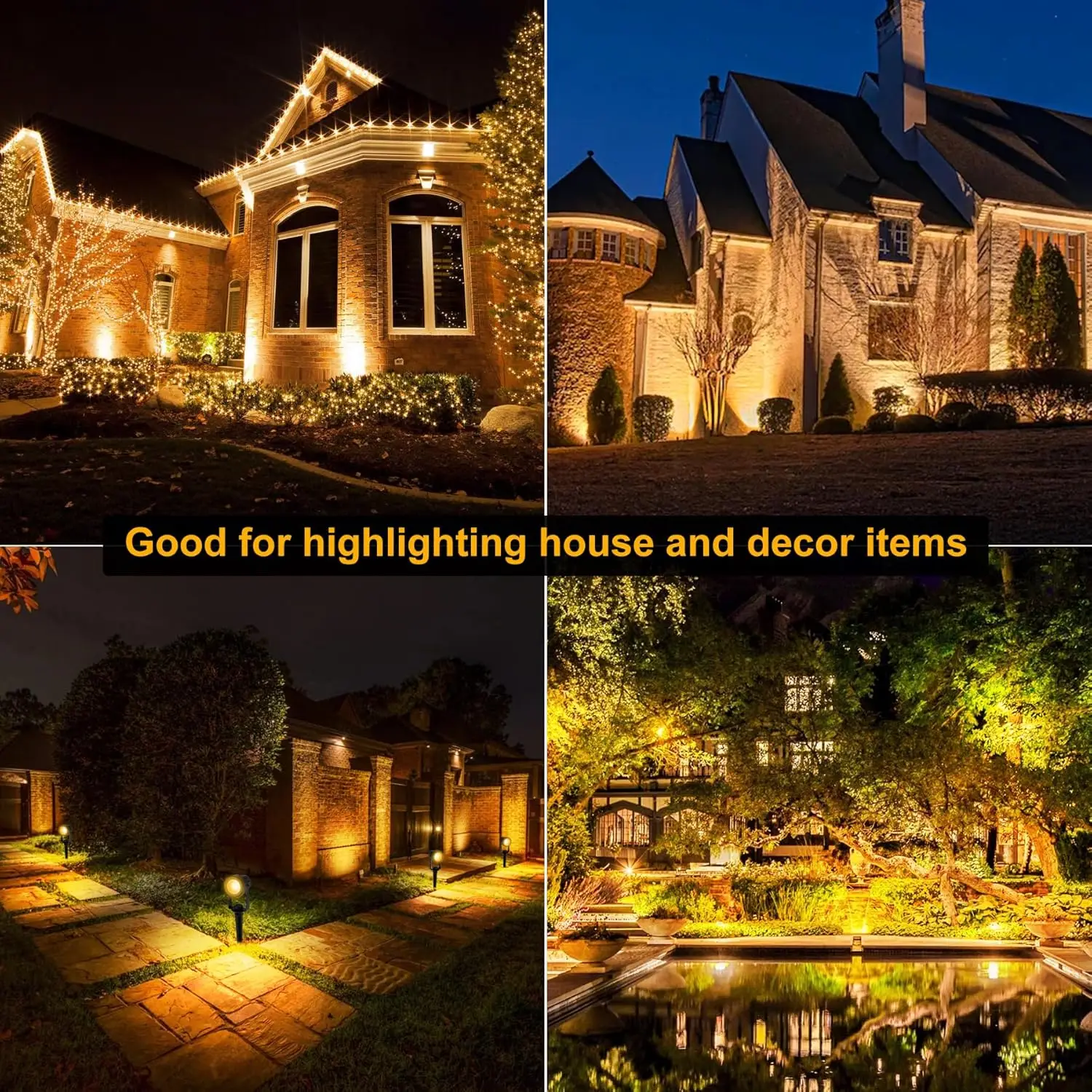 8LEDS 3000K Outdoor Spotlight Landscape Decoration IP65 Waterproof Garden Light for Tree 220V Pathway Yard Lawn Ground Spotlight 3