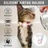 Airtag Cat Collar, Kitten Collar Breakaway with Silicone Airtag Holder, Bells & Flower Charm for Girl Cats Boy Cats Small Dogs 5