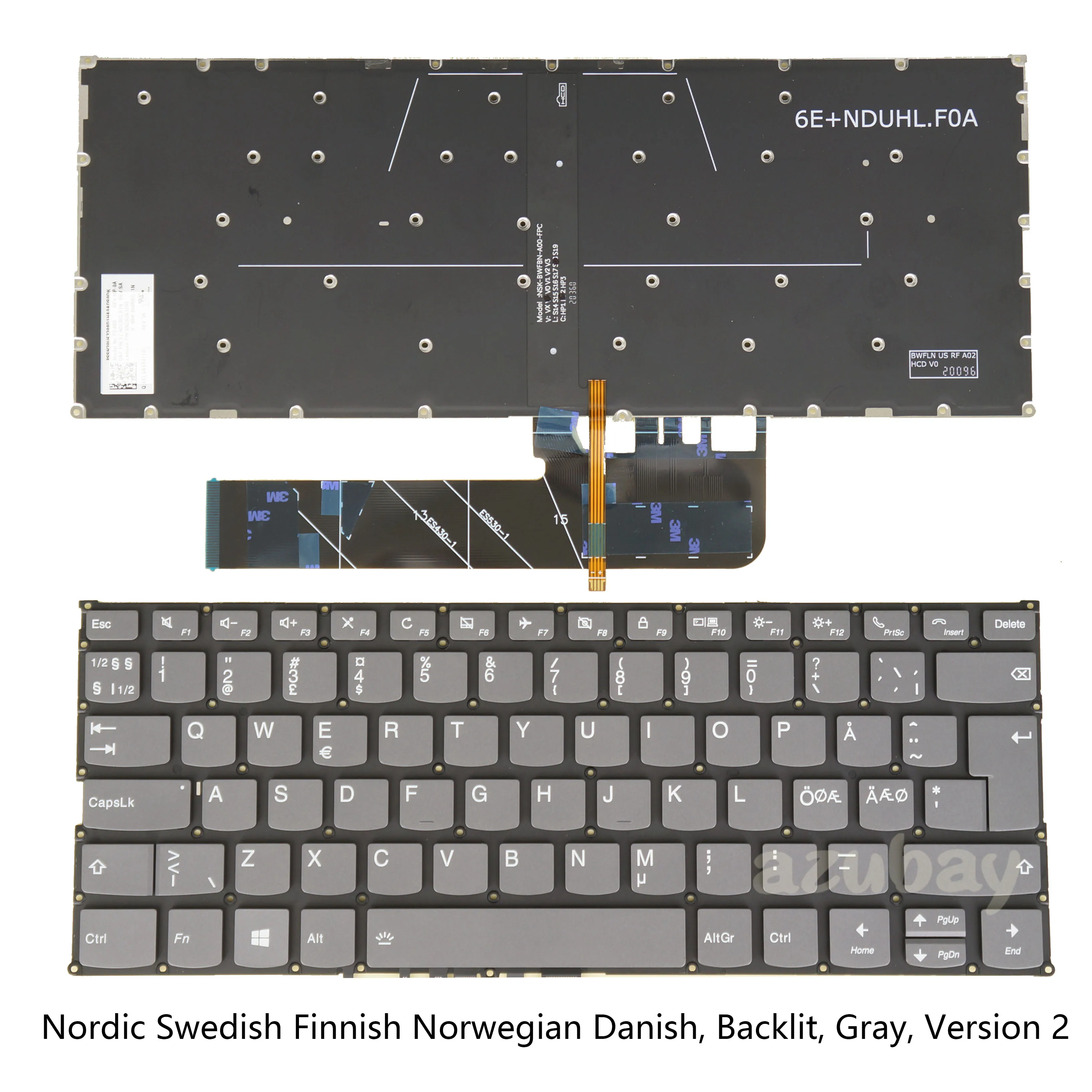 Clavier AZERTY Français Rétroéclairé Pour Lenovo Yoga 530-14ARR/IKB - FR - Occasion