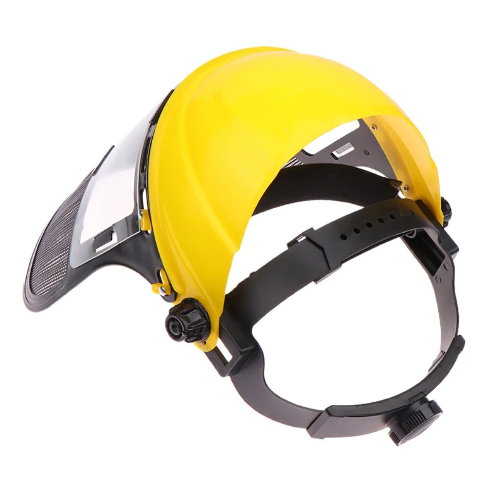 Adjustable Safety Helmet Hat Lawn Mower Horticultural Wire Mesh Protective Cover Garden Grass Trimmer Protective Mask Shield